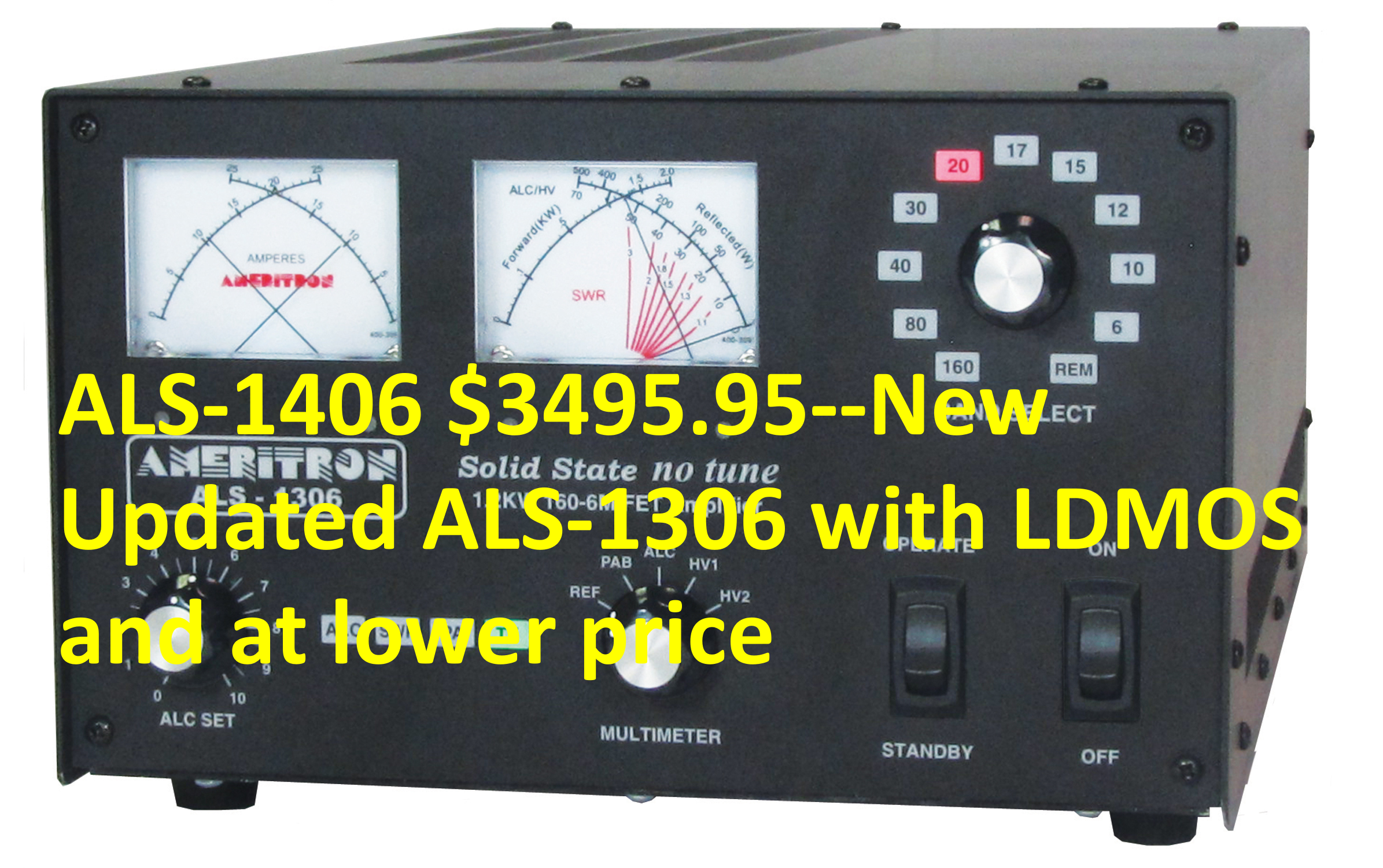 ALS-1306, AMPLIFIER, HF+6M, SOLIDSTATE, 1200Watts PEP, 220VAC